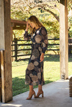 Load image into Gallery viewer, Leila Navy Print Tie Waist Chiffon Dress