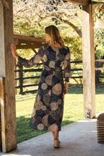 Load image into Gallery viewer, Leila Navy Print Tie Waist Chiffon Dress
