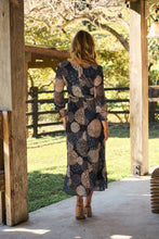 Load image into Gallery viewer, Leila Navy Print Tie Waist Chiffon Dress