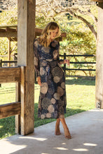 Load image into Gallery viewer, Leila Navy Print Tie Waist Chiffon Dress