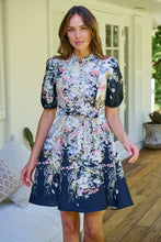 Load image into Gallery viewer, Isabel Black/Multi Wildflower Print Short Sleeve Button Up Faux Linen Dress