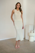 Load image into Gallery viewer, Eira Fitted Long Crochet Knit Beige Skirt (Part of a Set)