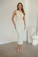 Load image into Gallery viewer, Eira Fitted Long Crochet Knit Beige Skirt (Part of a Set)