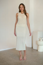 Load image into Gallery viewer, Eira Fitted Long Crochet Knit Beige Skirt (Part of a Set)