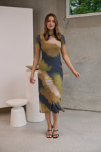 Load image into Gallery viewer, Jaya Mesh Cap Sleeve Green/ Black Bodycon Dress