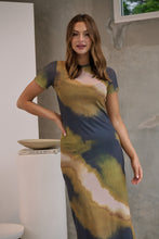 Load image into Gallery viewer, Jaya Mesh Cap Sleeve Green/ Black Bodycon Dress