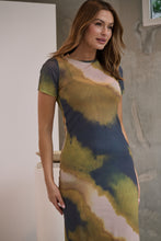 Load image into Gallery viewer, Jaya Mesh Cap Sleeve Green/ Black Bodycon Dress