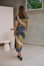 Load image into Gallery viewer, Jaya Mesh Cap Sleeve Green/ Black Bodycon Dress