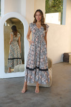 Load image into Gallery viewer, Augustina Cream/Rust/Black Print Button Front Maxi