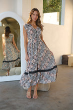 Load image into Gallery viewer, Augustina Cream/Rust/Black Print Button Front Maxi