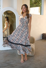 Load image into Gallery viewer, Augustina Cream/Rust/Black Print Button Front Maxi