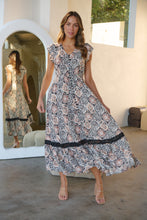 Load image into Gallery viewer, Augustina Cream/Rust/Black Print Button Front Maxi