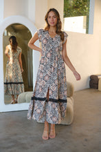 Load image into Gallery viewer, Augustina Cream/Rust/Black Print Button Front Maxi