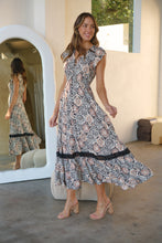 Load image into Gallery viewer, Augustina Cream/Rust/Black Print Button Front Maxi