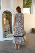 Load image into Gallery viewer, Augustina Cream/Rust/Black Print Button Front Maxi
