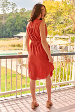 Load image into Gallery viewer, Alma Midi Rust Linen Look Zip Front Dress