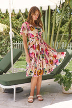 Load image into Gallery viewer, Carina Watercolour Multi Print Short Sleeve Dress