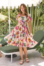 Load image into Gallery viewer, Carina Watercolour Multi Print Short Sleeve Dress