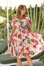 Load image into Gallery viewer, Carina Watercolour Multi Print Short Sleeve Dress