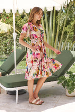 Load image into Gallery viewer, Carina Watercolour Multi Print Short Sleeve Dress