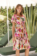 Load image into Gallery viewer, Carina Watercolour Multi Print Short Sleeve Dress