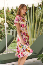 Load image into Gallery viewer, Carina Watercolour Multi Print Short Sleeve Dress