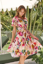Load image into Gallery viewer, Carina Watercolour Multi Print Short Sleeve Dress