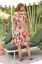 Load image into Gallery viewer, Carina Watercolour Multi Print Short Sleeve Dress