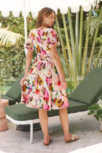 Load image into Gallery viewer, Carina Watercolour Multi Print Short Sleeve Dress
