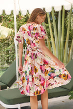 Load image into Gallery viewer, Carina Watercolour Multi Print Short Sleeve Dress