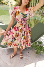 Load image into Gallery viewer, Carina Watercolour Multi Print Short Sleeve Dress