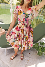 Load image into Gallery viewer, Carina Watercolour Multi Print Short Sleeve Dress