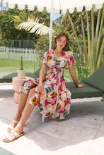 Load image into Gallery viewer, Carina Watercolour Multi Print Short Sleeve Dress
