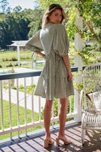 Load image into Gallery viewer, Alissa Green Gingham Print Smock Dress