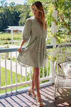 Load image into Gallery viewer, Alissa Green Gingham Print Smock Dress