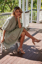Load image into Gallery viewer, Alissa Green Gingham Print Smock Dress