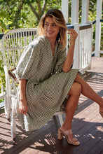 Load image into Gallery viewer, Alissa Green Gingham Print Smock Dress