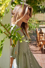 Load image into Gallery viewer, Alissa Green Gingham Print Smock Dress