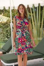 Load image into Gallery viewer, Maggie Multi Abstract Print Midi Dress
