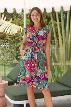 Load image into Gallery viewer, Maggie Multi Abstract Print Midi Dress