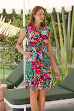 Load image into Gallery viewer, Maggie Multi Abstract Print Midi Dress