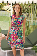Load image into Gallery viewer, Maggie Multi Abstract Print Midi Dress