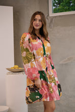 Load image into Gallery viewer, Ashlynn Pink/Orange Smock Tie Waist Dress
