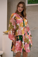 Load image into Gallery viewer, Ashlynn Pink/Orange Smock Tie Waist Dress