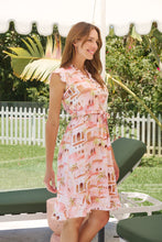 Load image into Gallery viewer, Maggie Blush/Peach Miami Print Midi Dress