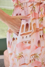 Load image into Gallery viewer, Maggie Blush/Peach Miami Print Midi Dress