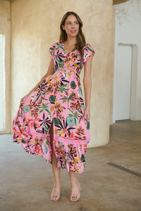 Augustina Pink Honolulu Print Dress