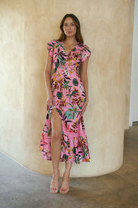 Augustina Pink Honolulu Print Dress