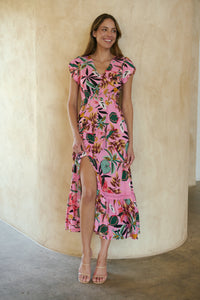 Augustina Pink Honolulu Print Dress