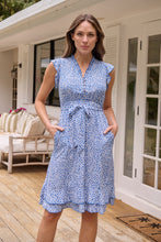 Load image into Gallery viewer, Maggie Sky blue/White Floral Midi Dress